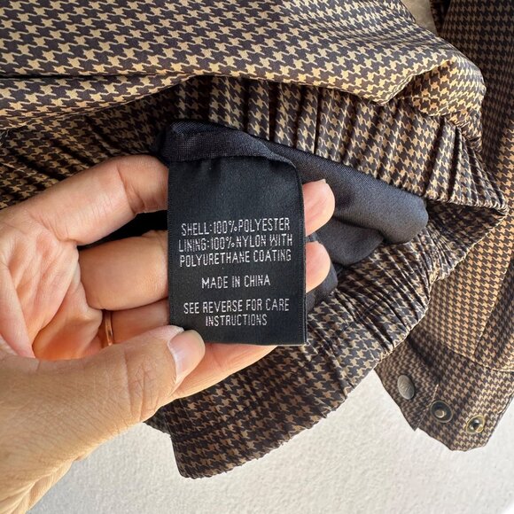 DryJoys by FootJoy Windbreaker Mens Large Brown Houndstooth Pullover Golf Jacket - Picture 10 of 12